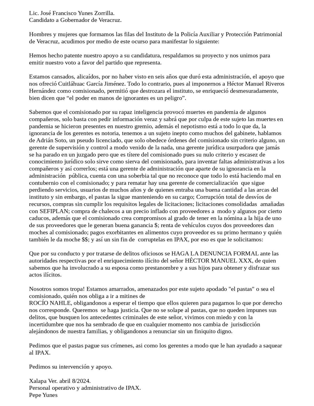 IPAX REITERA SU APOYO A PEPEYU